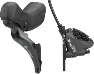 Tiagra ST-4725/BR-4770 Mechanical Shift/Hydraulic Brake Lever Caliper - Front Flat Mount Finned Resin Pads BLK