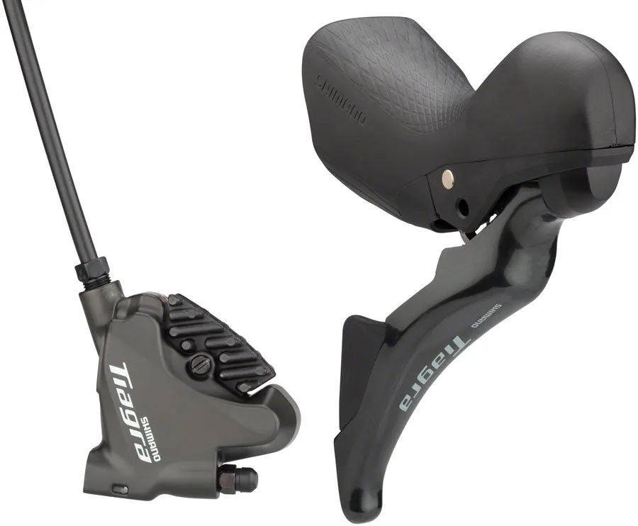 Tiagra ST-4725/BR-4770 Mechanical Shift/Hydraulic Brake Lever Caliper - Rear Flat Mount Finned Resin Pads BLK