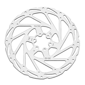 TR203-52 Disc Rotor - 203mm 6-Bolt 1.8mm Thickness For 2-Piston Calipers Silver