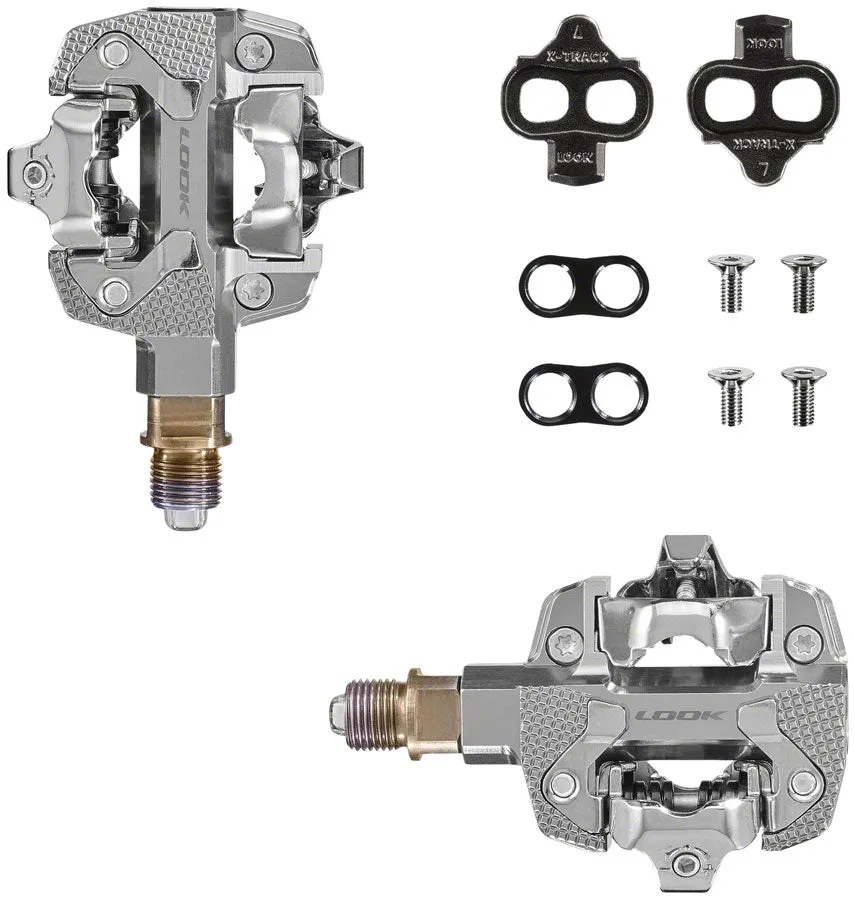 X-TRACK Dual Power Pedals - Dual Sided Clipless Chromoly  9/16" Silver