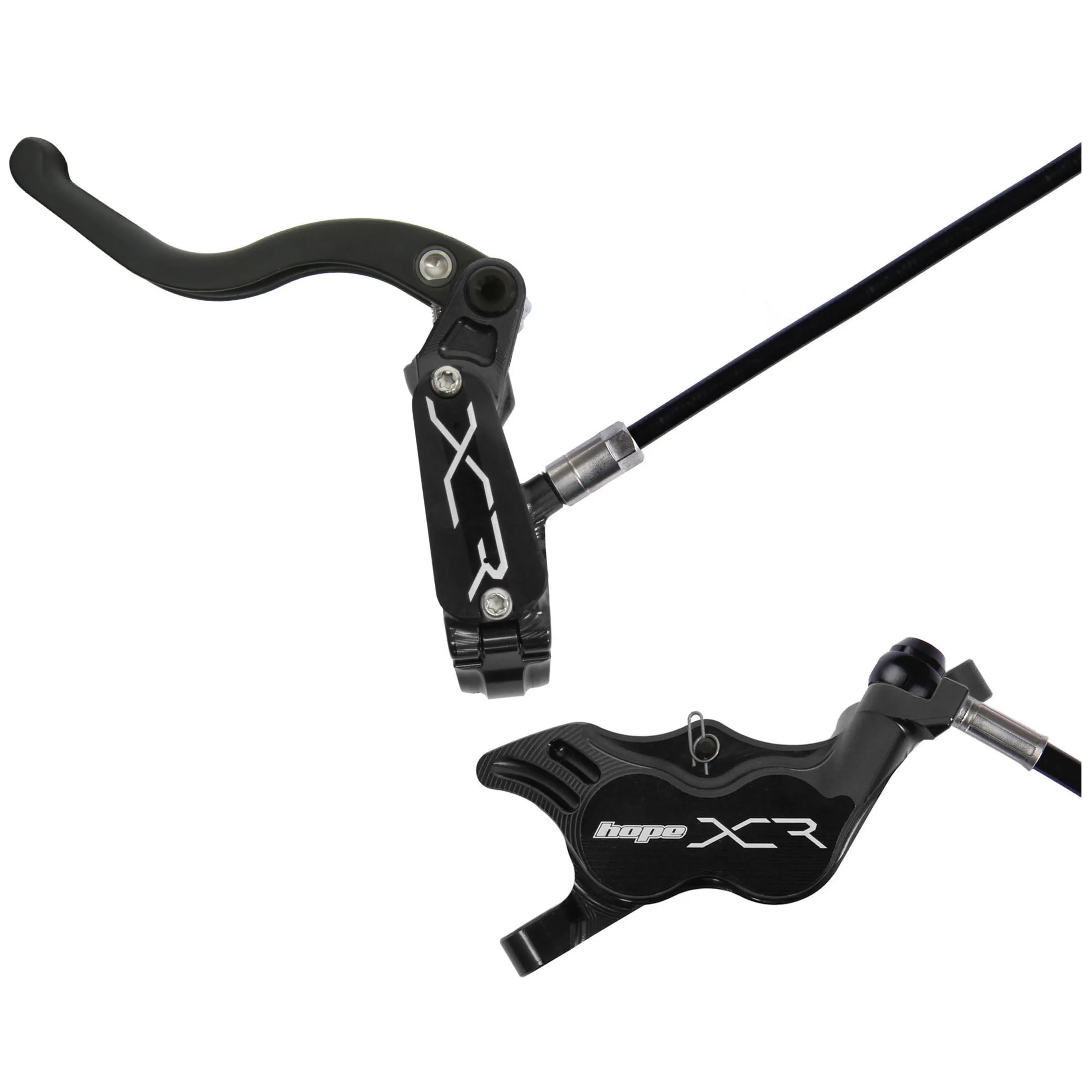XCR Pro E4 Disc Brake and Lever Set - Front Hydraulic Post Mount Black