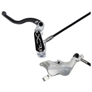 XCR Pro E4 Disc Brake and Lever Set - Rear Hydraulic Post Mount Silver